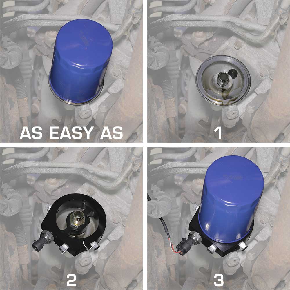 GlowShift Chevy SmallBlock Engine 305 350 Oil Filter Sandwich Adapter